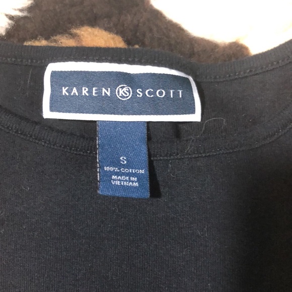 Karen Scott Christmas Tree Holiday Lind Sleeve Size S - Picture 3 of 5